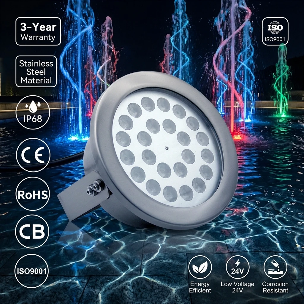 XYH Modern Outdoor Pool Decorative square Music Fountain Stainless Steel Underwater Flood Led Fountain Light for Pool Lake Pond