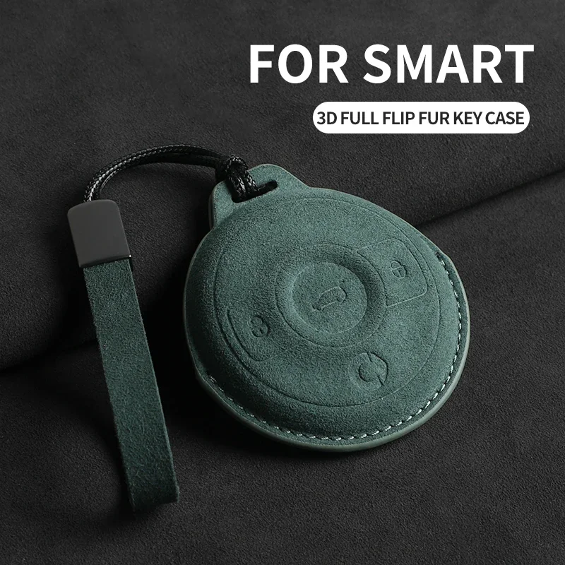 Étui pour clé de voiture, coque de protection pour Mercedes Benz SMART Fortwo 1 BRABUS 1, étui pour clé en daim intelligent pour porte-clés de voiture