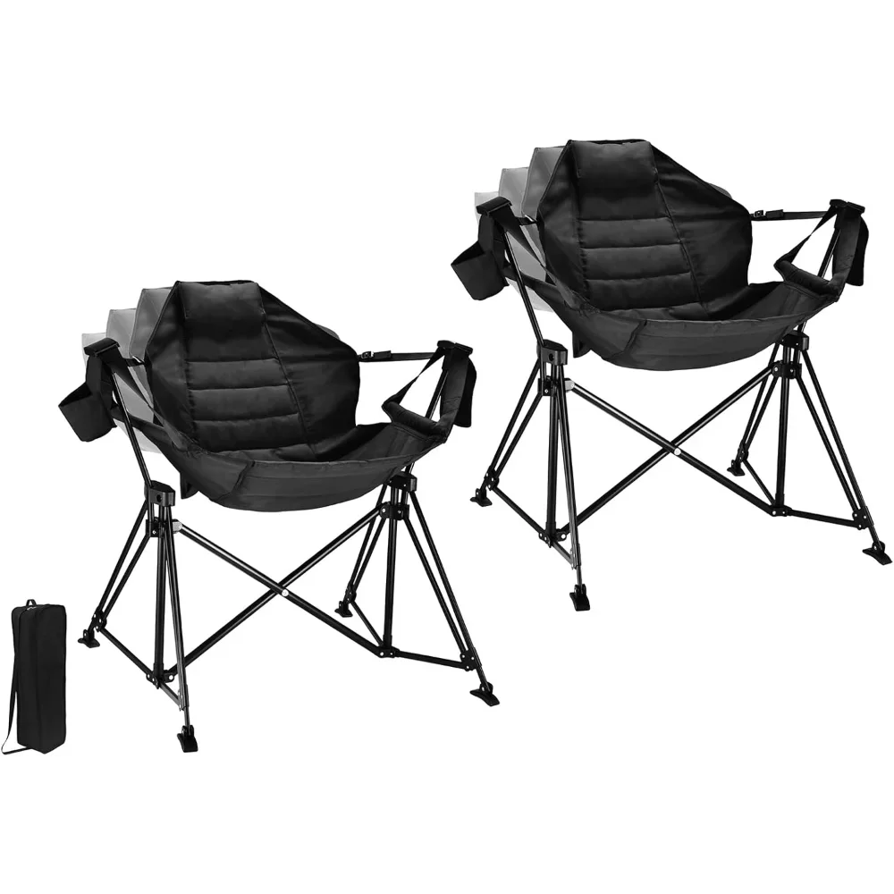 

Hammock Camping Chair Folding 350lbs Foldable Portable Rocking Chairs for Adults Outside Swinging Camp with Stand Lawn