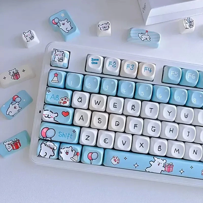 2024 New Line Dog Theme Keycaps 135Key MOA Cherry Profile Pbt Hot Sublimation Mechanical Keyboard Anime Peripheral Keycaps