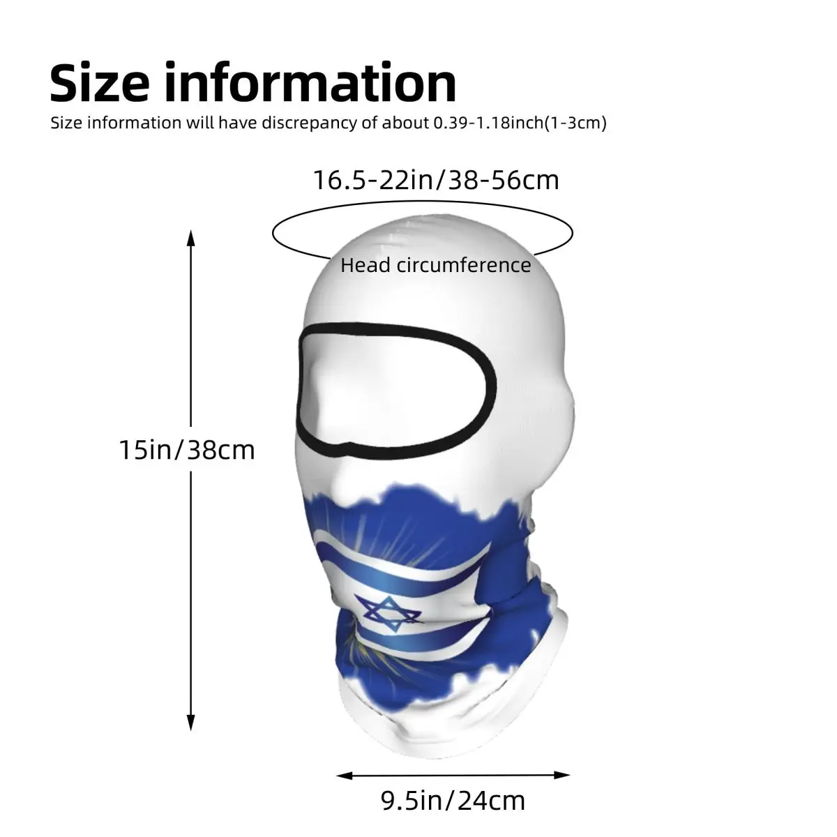 Israel Flag Outdoor Cool Sunscreen Motorcycle Face Mask Moto Biker Wind Cap Mask Stopper Windproof Bicycle Cycling Headgear