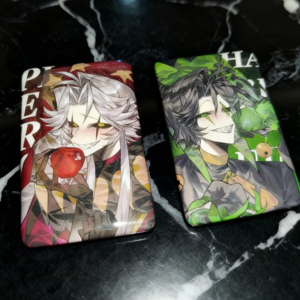 لعبة السيرك الغريب بييروت هارليكوين تأثيري شارة معدنية مربعة دبابيس صفيح تحصيل دبابيس هالوين الدعائم الطرف