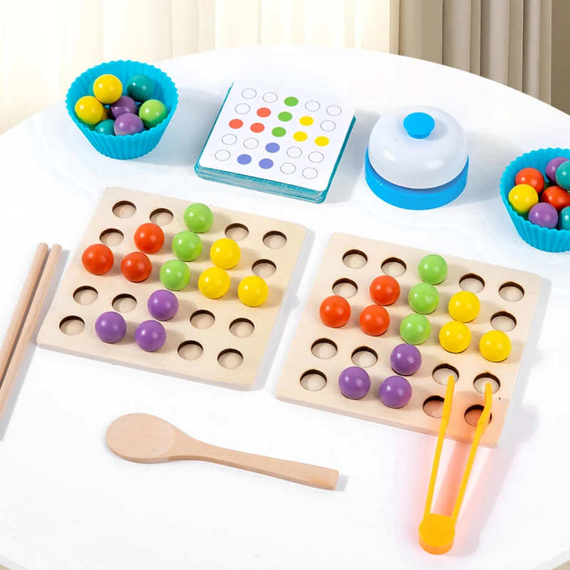 Montessori Holz Clip Perlen Spielzeug Feinmotorik Training Farbe Sortierung Passenden Frühen Lernen Pädagogisches Spielzeug Für Kinder Kinder