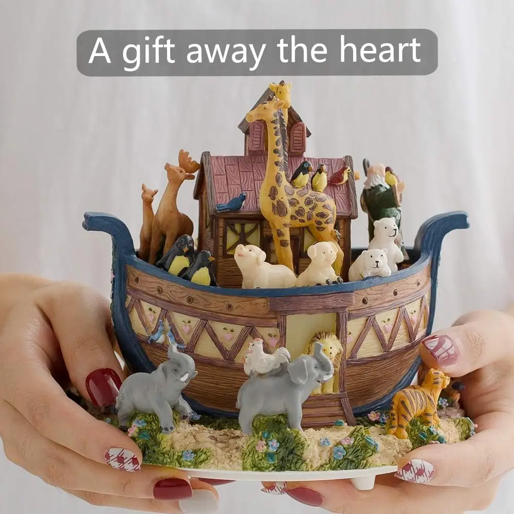 Noah’s Ark Christian Bible Stories Music Box – Gift Wrapped Christmas & Birthday Present for Women, Men, Kids, Moms and Grandmothers