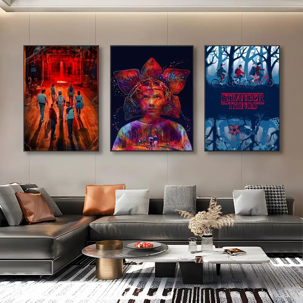 S-الغريبون T-Things-ES التلفزيون المشارك ملصق ذاتية اللصق الفن ورق مقاوم للماء ملصق مقهى بار غرفة جدار ديكور