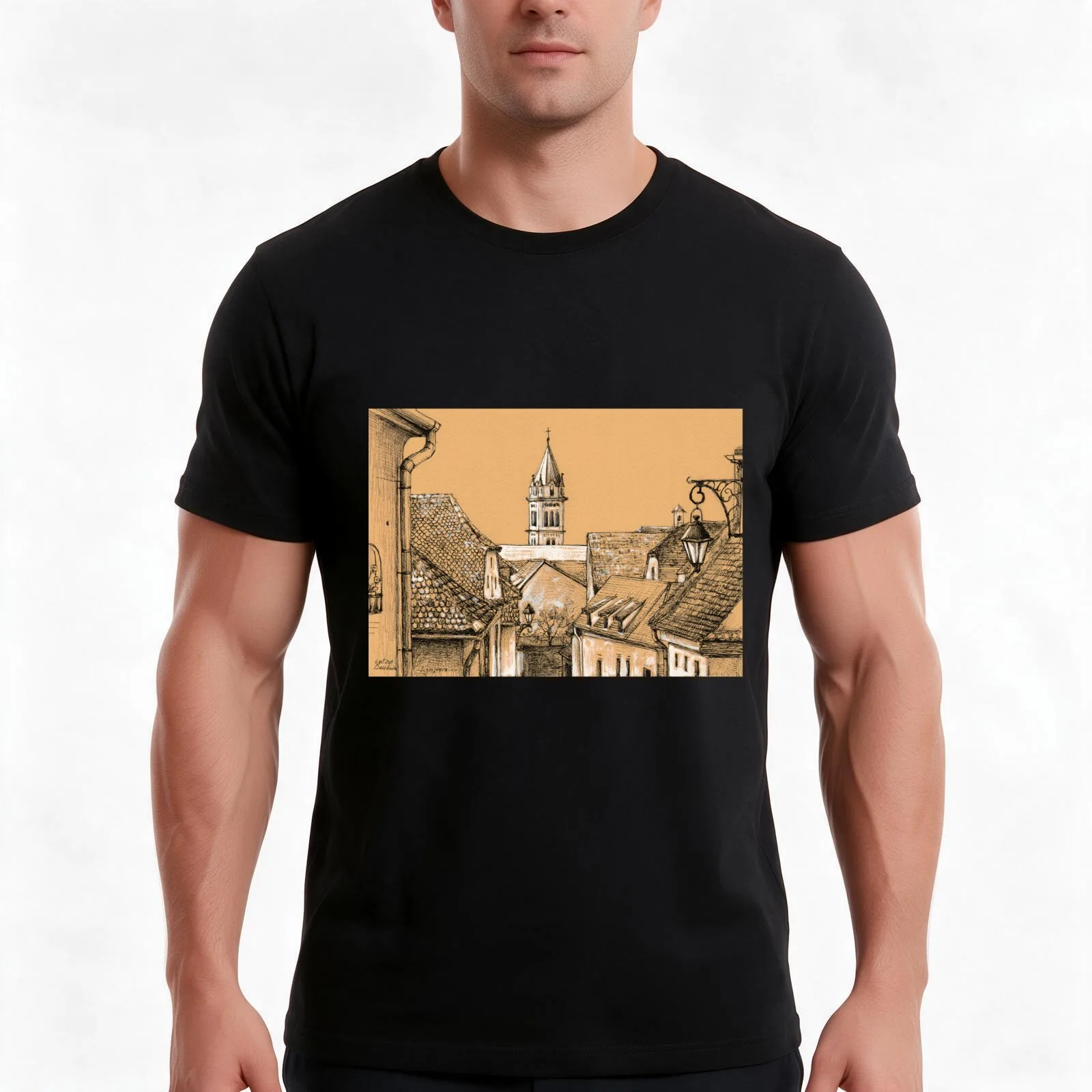Roofs in Transylvania Men T Shirt man t shirts for men