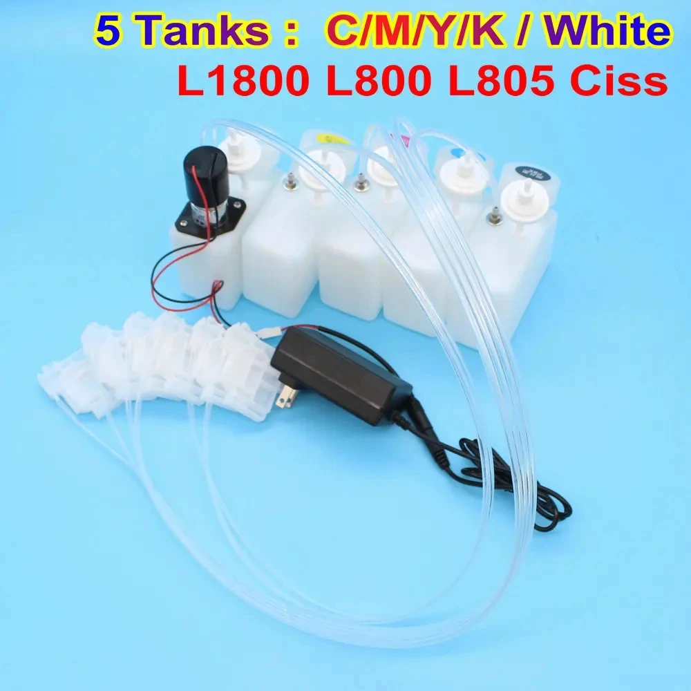 L1800 DTF Tank CISS White Ink Mixer Ink Mixer Tank System do drukarki Epson L800 L805 Dtg Continuous Supply Modify Tank 250ML