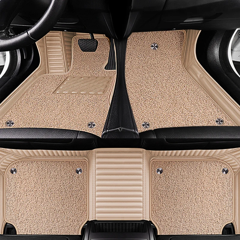 Custom Stripe Leather Car Mat for Land Rover All Models Rover Range Evoque Sport Freelander Automobile Carpet Cover Car-Styling