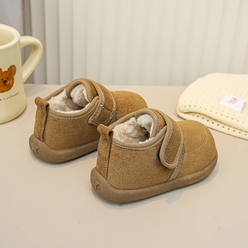الخريف الشتاء الأطفال حذاء كاجوال طفل الفتيات الفتيان الثلوج الأحذية في الهواء الطلق عدم الانزلاق لينة وحيد أفخم طفل أطفال الأحذية المبطنة بالقطن