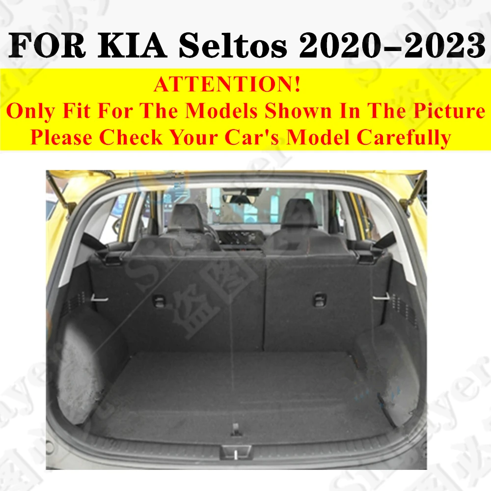 Custom Full Set Car Trunk Mat For KIA Seltos 2023 2022 2021 2020 Rear Cargo Liner Tail Boot Tray luggage Pad Interior AUTO Parts