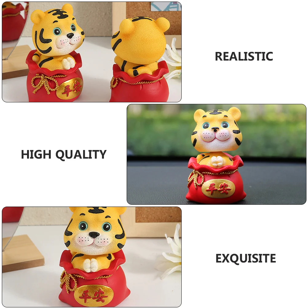 

1Pcs Resin Tiger Shape Decor Adorable Yard Scene Home Adornment Exquisite Craftsmanship DIY Micro Landscaping Car Decoration