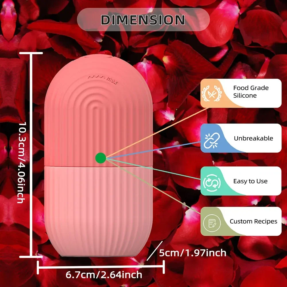 Ice Facial Silicone Roller for Face and Eyes Ice Roller for Face Massager Contour and Enhance Skin Care Cooling Care Tool
