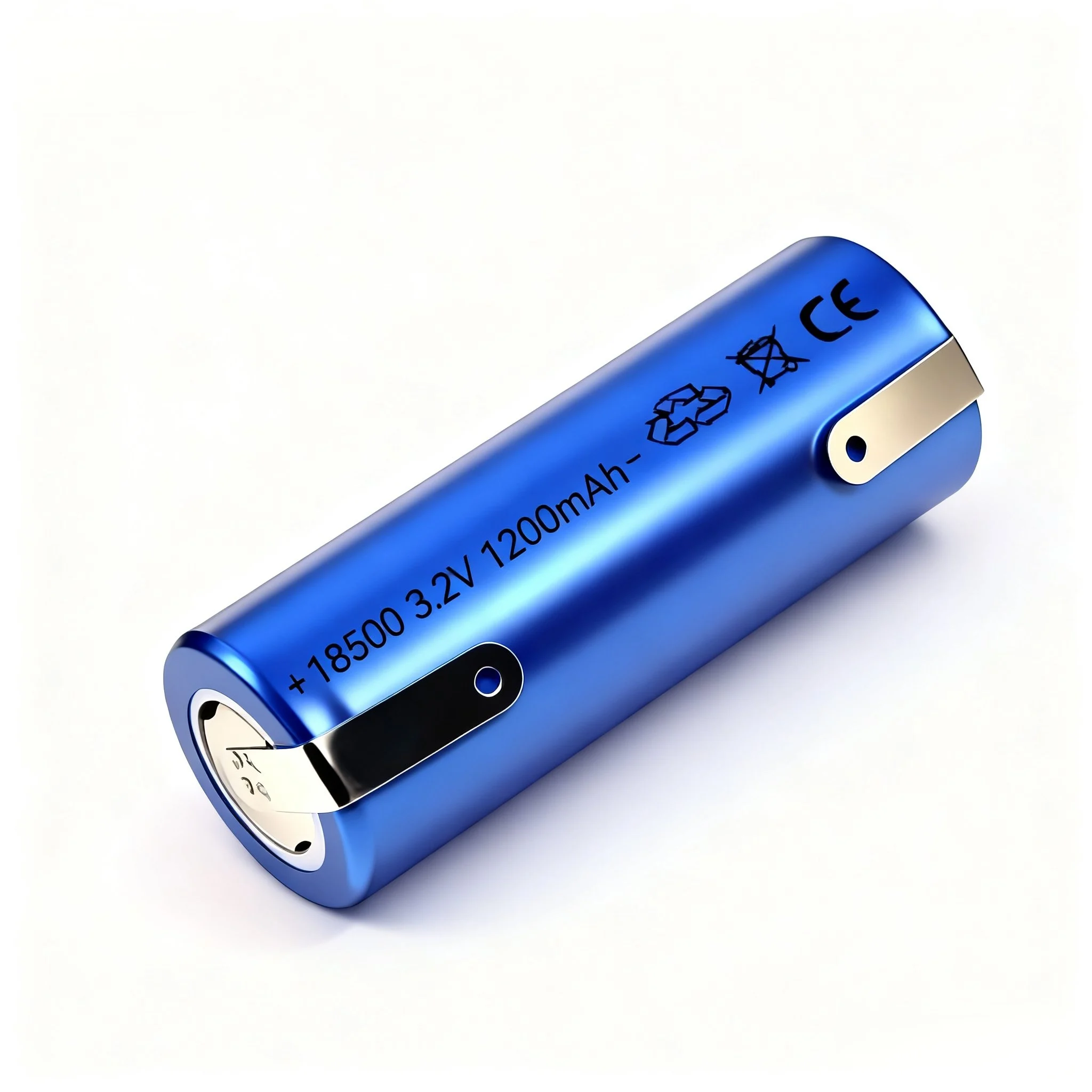 18500 LiFePO4 Battery 3.2V 1200mAh with Solder Tabs for Flashlight Speaker Electric Toothbrush Beard Trimmer Remote Control Car