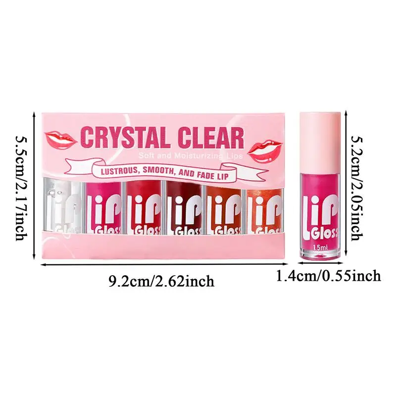 6pcs Fruit Transparante Lipolie set Lippenbalsem Dagelijkse Make-up Voedzaam Jelly Natuurlijke Lipgloss Diep Hydraterende Lipverzorging olie