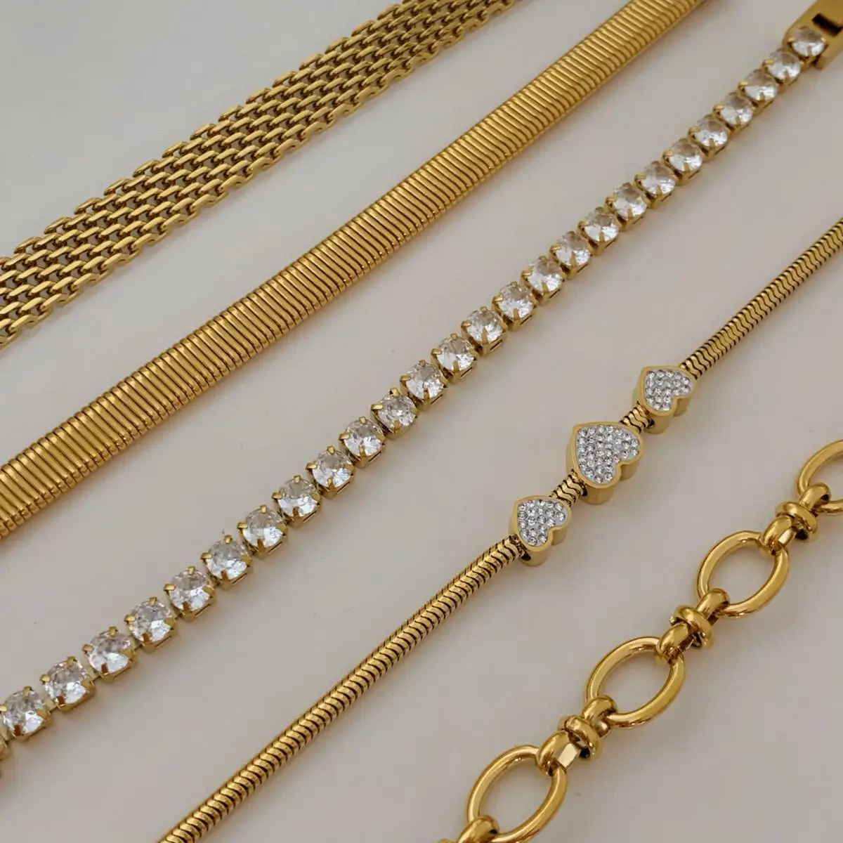 Cz stone tennis chain bracelets for women stainless steel chain bracelets minimalist simple jewelry non tarnish 2024
