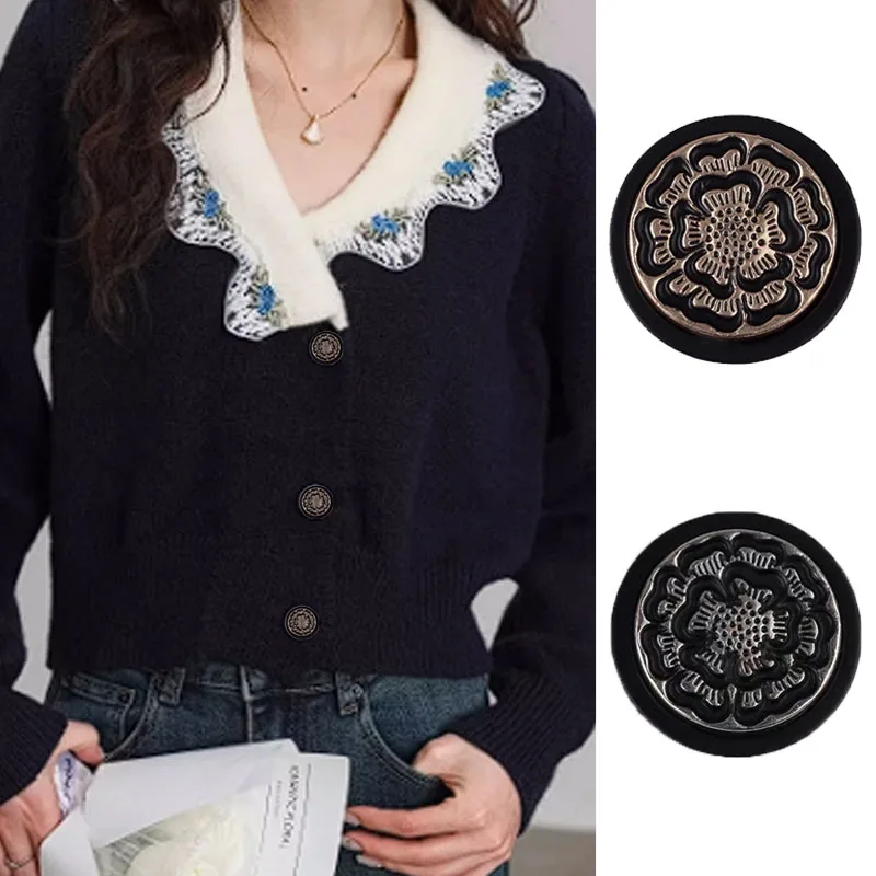 

Retro Patterned Button Up Shirt, Fashionable Dress, Clothing Decoration Accessories, 10 Pieces