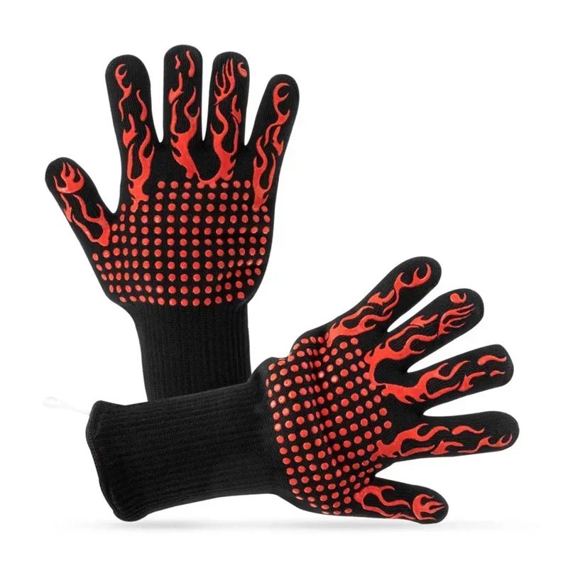 BBQ Gloves Silicone Heat Resistant 800 Anti Scald Oven Microwave Cooking Grill Kitchen Mitts