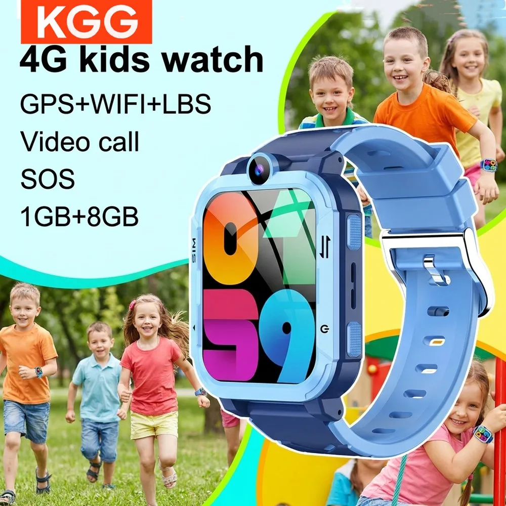 

Детские умные часы-телефон 4G с GPS, Wi-Fi, видеозвонками, SOS-вызовом, мониторингом местоположения, 8 ГБ памяти, загрузкой приложений (WhatsApp), подарок для детей