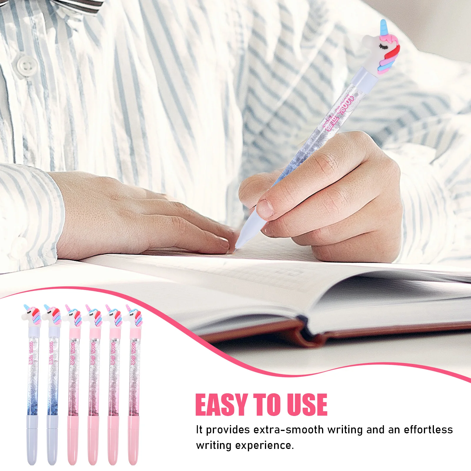 

6 Pcs Signature Pen Novelty Ink Pens Stationery for Students Cute Cartoon Decorative Gel Kawaii Unique
