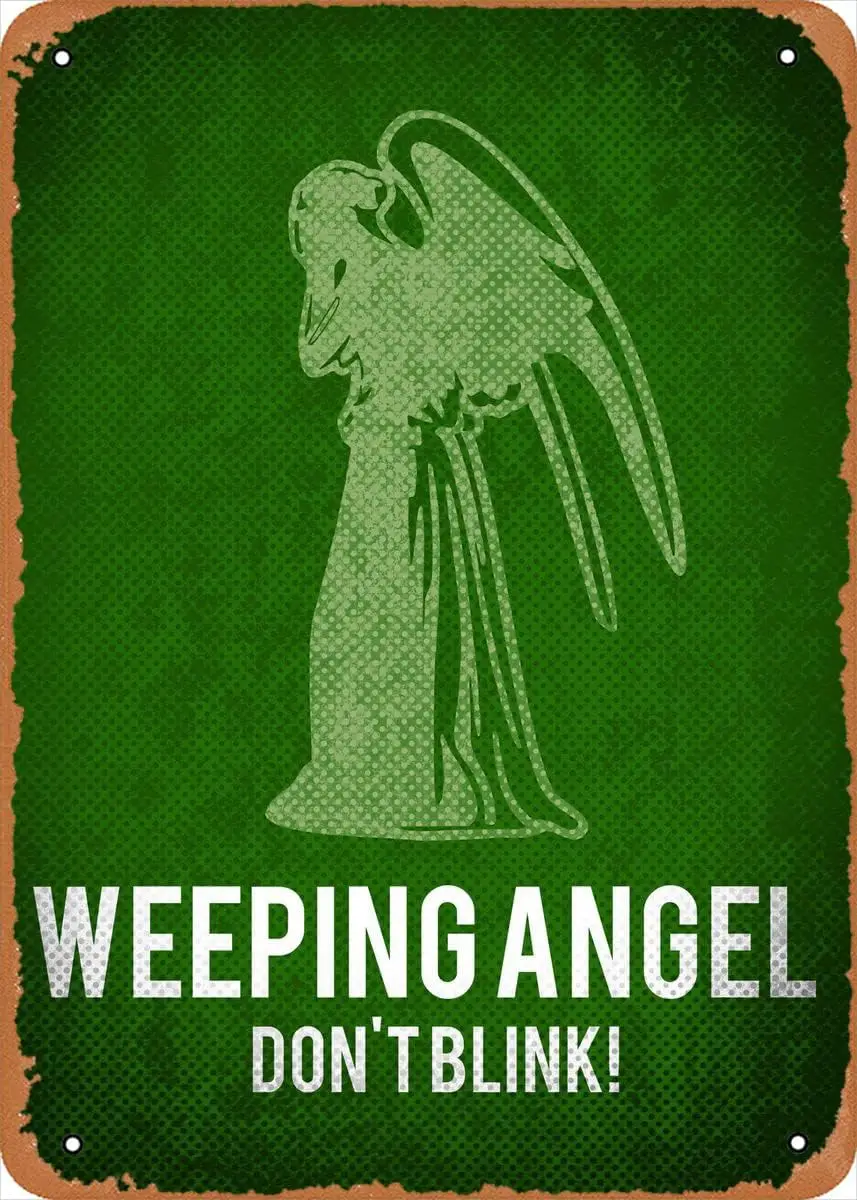 Metal wall sign Dr Who Weeping Angel - 20.32 X 30.48cm vintage tin sign