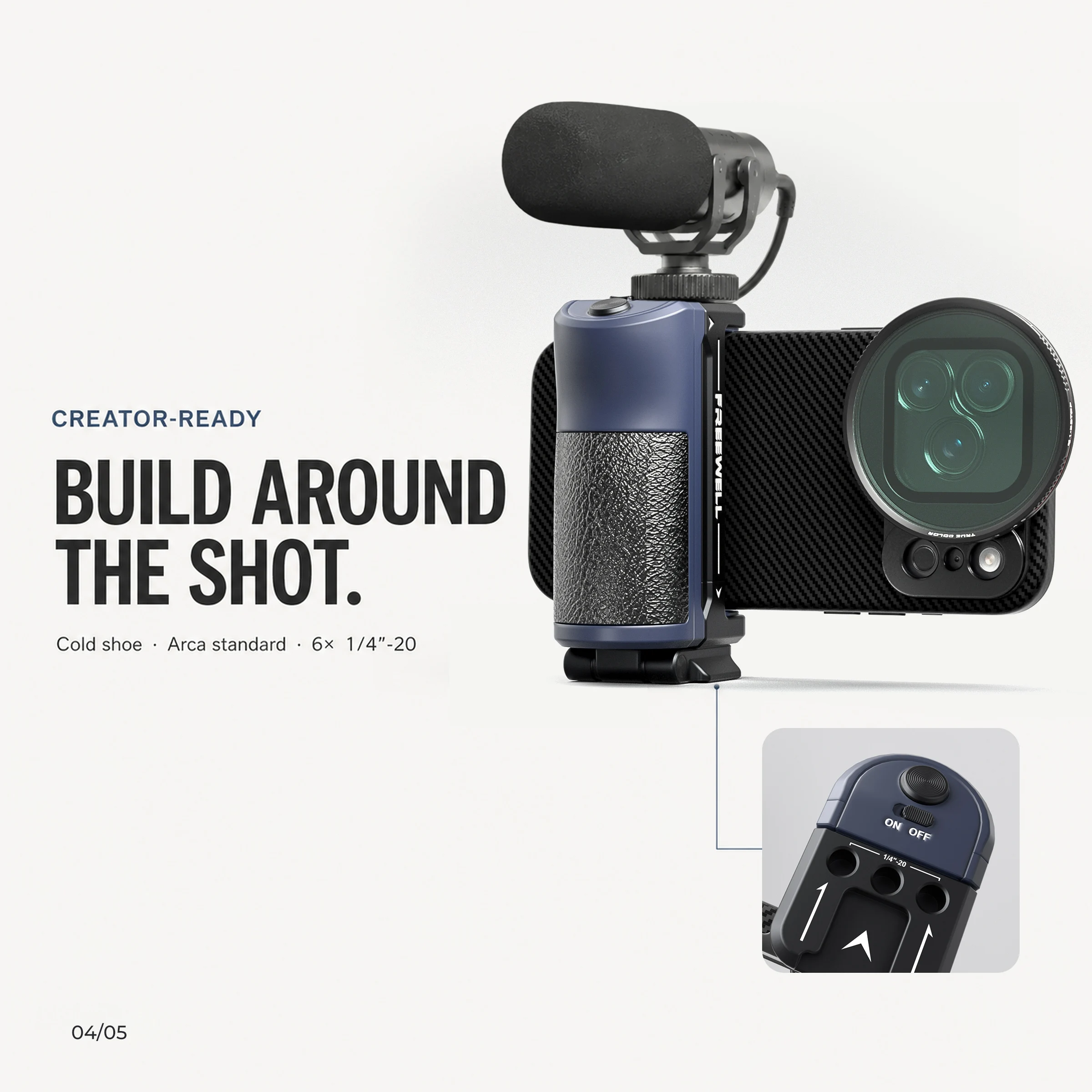 Freewell Filmmaker Mega Kit, mit 17-mm-Handyhülle und 1,33-fachem Gold-Anamorph-Objektiv, für iPhone 18/17/16/15 Pro & Pro Max – Detail 6