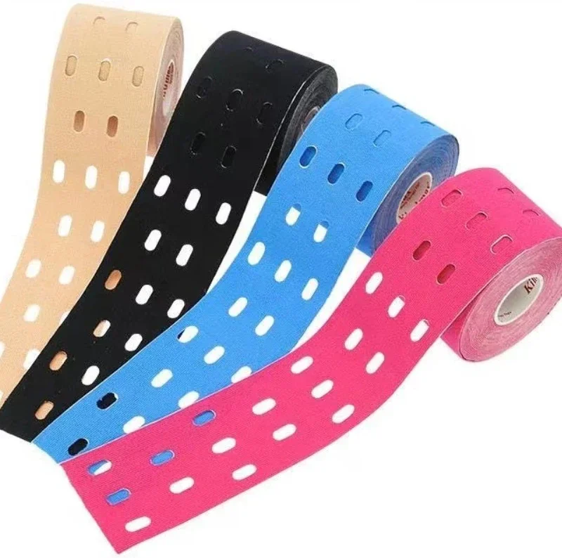 5cm Perforated Kinesiology Elastic Adhesive Tape Cotton Muscle Protection Athletes Breathable Gym Sports Glue Knee Protector