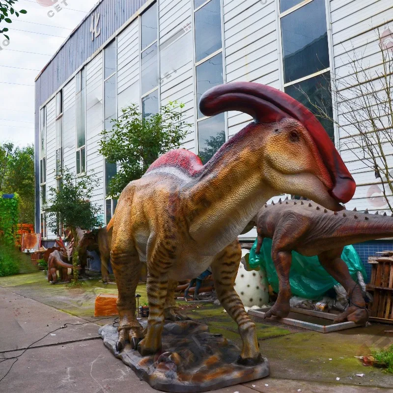 Parasaurolophus Animatronics ديناصور نموذج السيليكون مقاوم للماء نموذج ديناصور مخصص