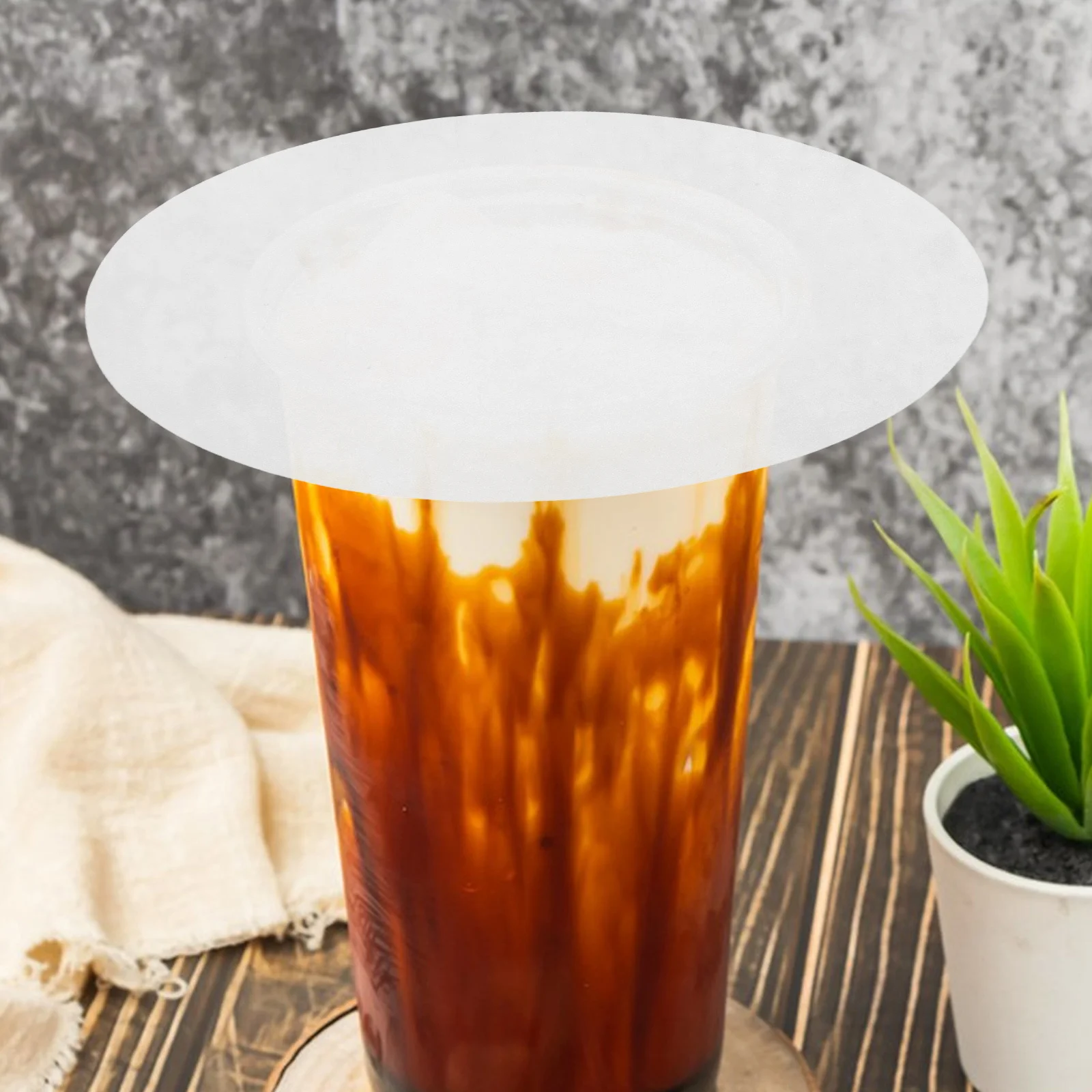 

1000pcs Leakproof Cup Covers 12" White Paper Lid Liners For Coffee Milk Tea Spill Proof Sealing Pads Heat Resistant Waterproof