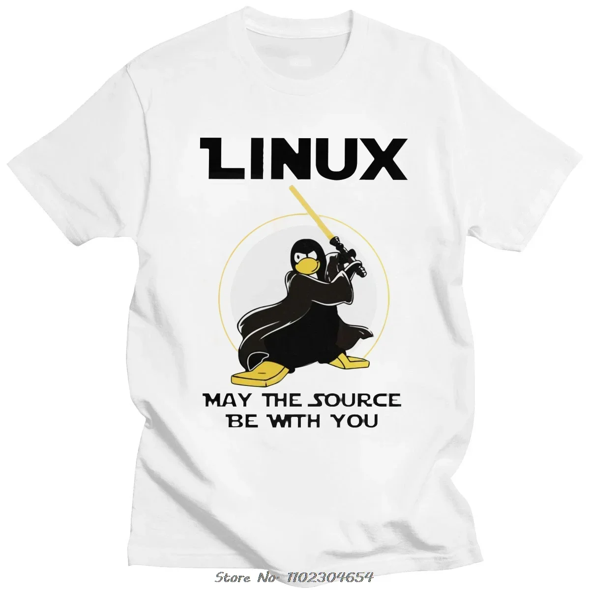 Linux May The Source Be with You Women's T-shirt Penguin Programmer Developer Programming Men T-shirt Coding Nerd Coder Tee Tops