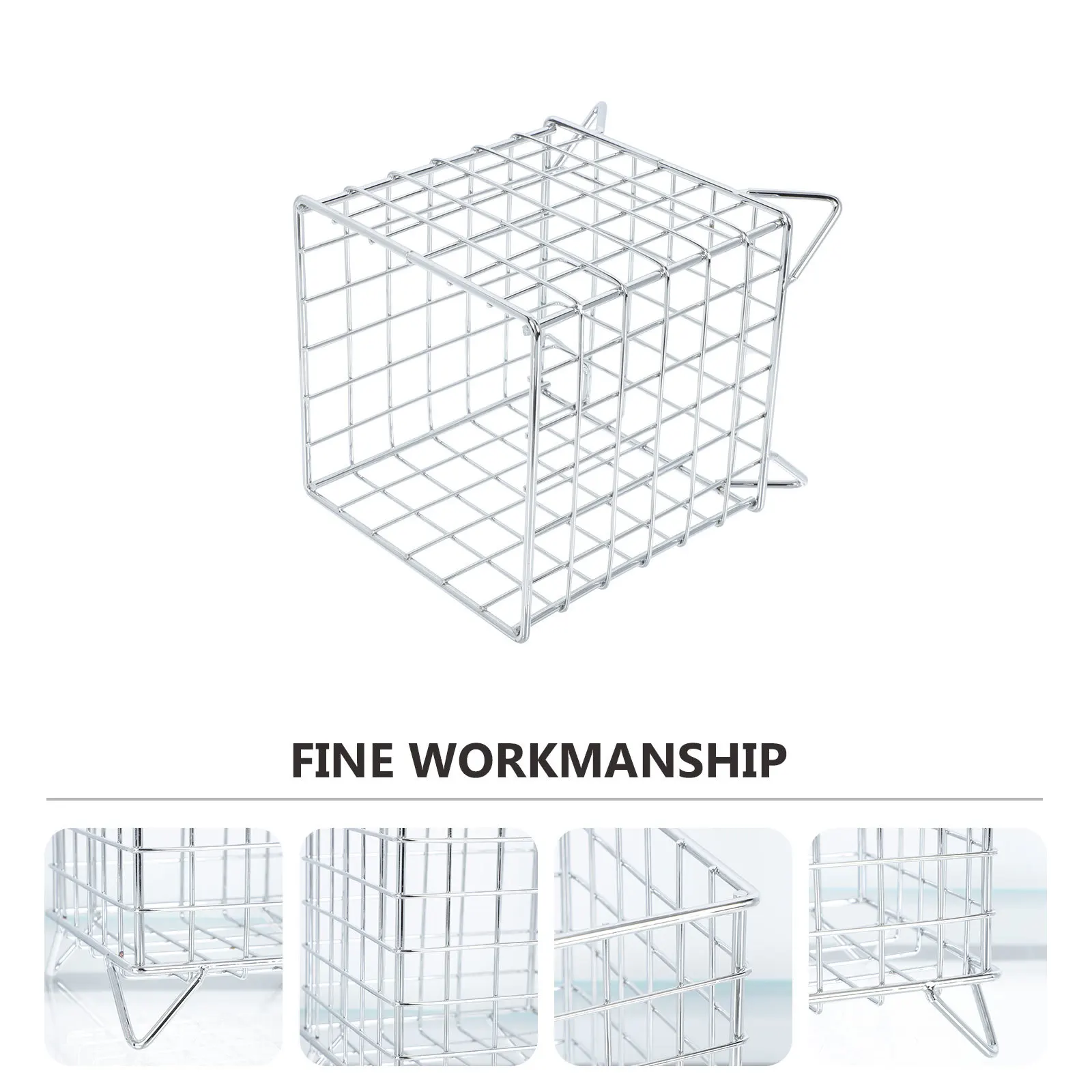 

1Pcs Coffee Storage Basket Iron Crafts Nordic Style Square Holder Snack Desktop Organizer Grid Hollow Storage Tool