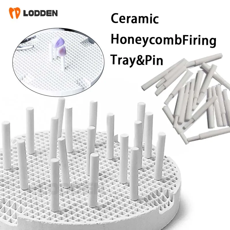 

LODDEN Ceramic Honeycomb Firing Tray&Pin 2pcs Tray and 20pcs Pins/pack Ceramic Pins Are Used Dentist Lab Equipment Tools