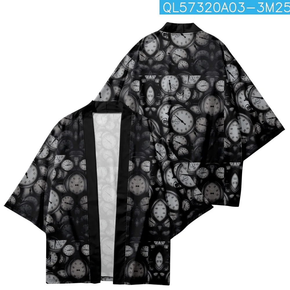 

Japanese Men Women Cardigan Fashion Print Kimono Streetwear Haori Summer Beach Traditional Asian Clothes