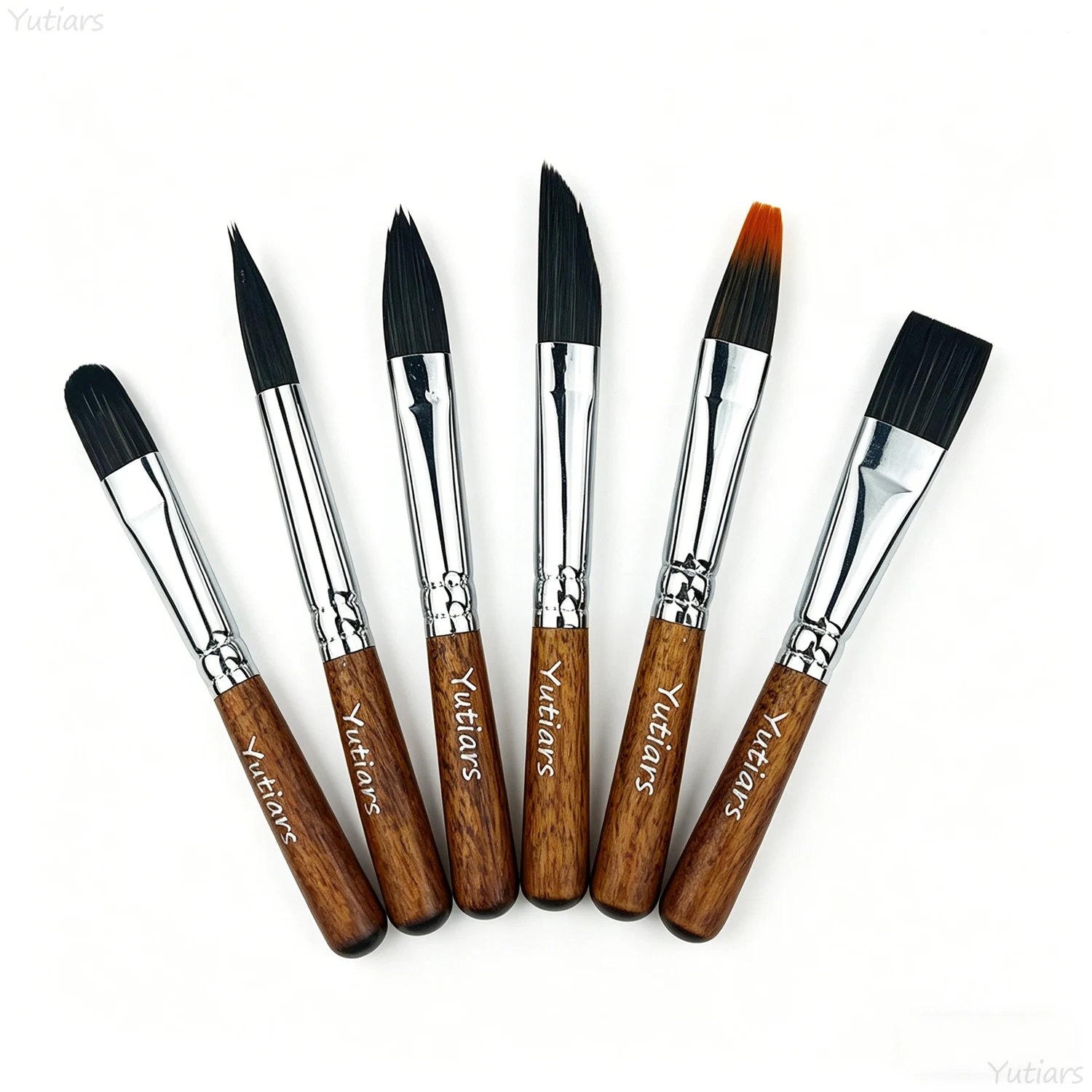Mini-Reise 6-teiliges Yutiars Kunstmalerei-Pinselset Tragbares Design für Aquarell Gouache Details Skizzieren Färben