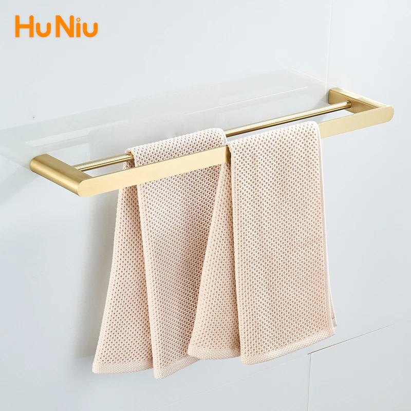 

Золотой двойной держатель для полотенец для ванной комнаты, двойная вешалка для полотенец из нержавеющей стали, вешалка для полотенец, аксессуары для ванной комнаты, серый, черный