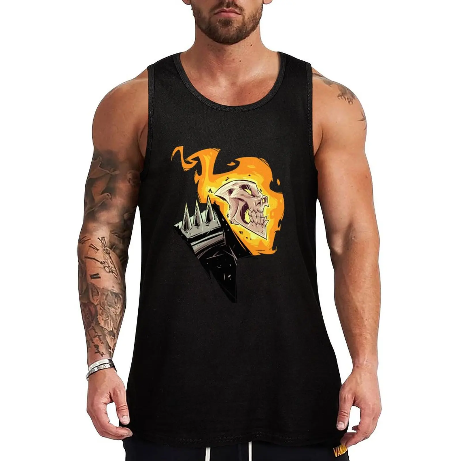

Ghost rider Tank Top muscle t-shirt Men's summer t-shirt Men's gym t-shirt bodybuilding men