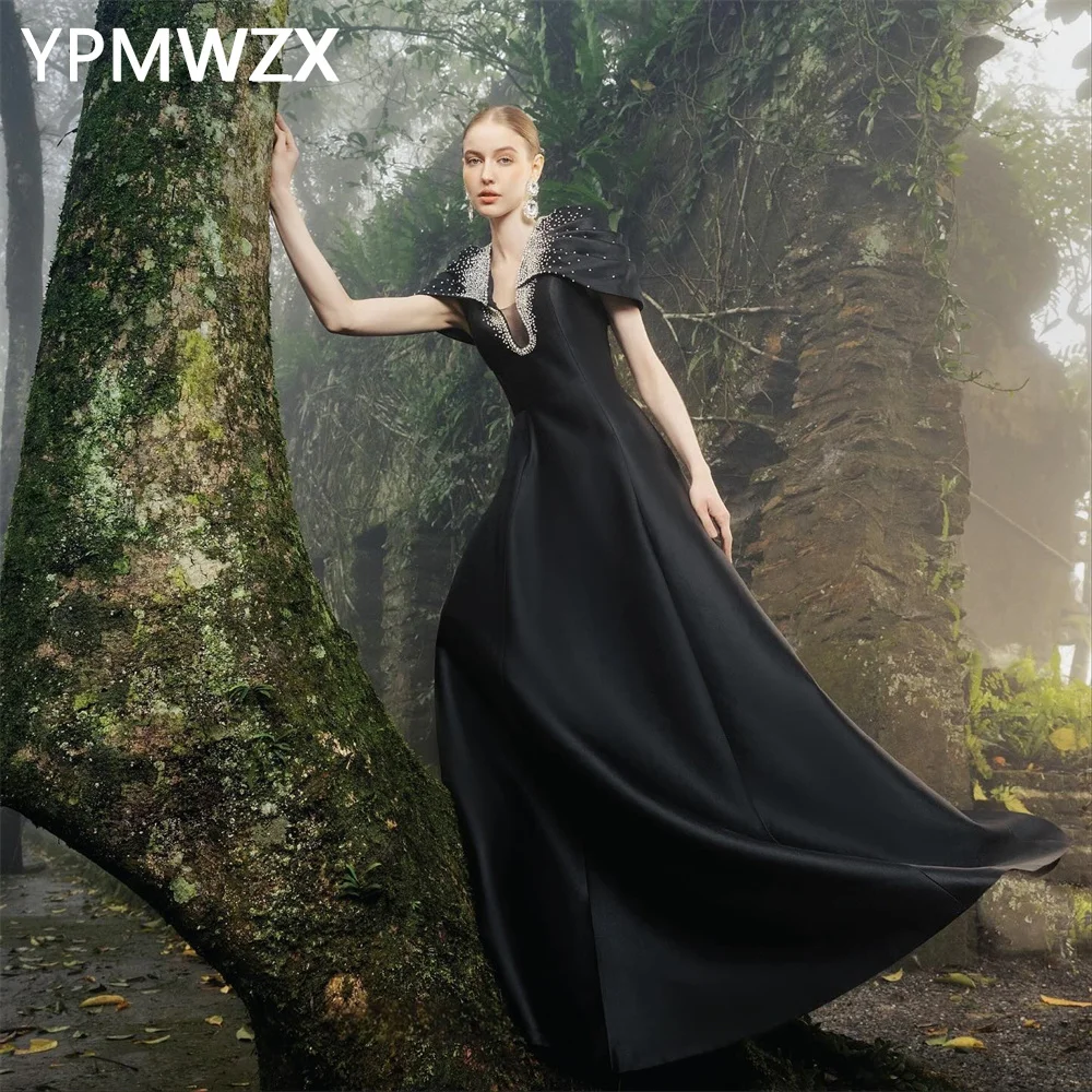 Customized Evening Dress Formal Women    Party Occasion YPMWZX Asymmetrical A-line Floor Length Skirts Bespoke O