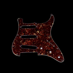 Tortoise Brown 11 Hole Guitar Pickguard SSS Scratch Plate for Strat  Stratocaster Style Guitar  3 ply plastic