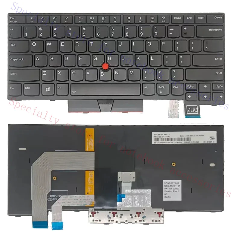 New US Laptop Backlit Keyboard For Lenovo Thinkpad T470 T480 A475 A485 01AX405