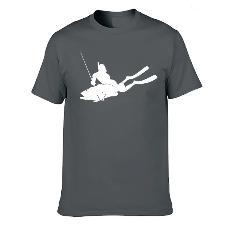 

Spearfishing Spear FISH Fishing Diver Fun T Shirt Casual Cotton Summer Short Sleeve Funny T-shirt Mans Tshirt Men Clothing tops
