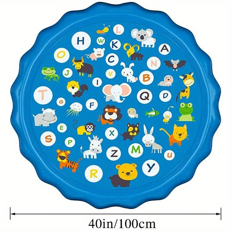 아기 및 유아용 창의적인 A to Z 글자 인쇄 스플래시 패드, 여름 공원 마당 물 장난감, 1 개