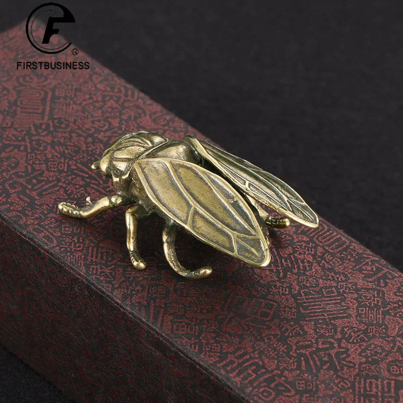 Metal Brass Insect Cicada Figurine Miniature Desktop Ornament Study Table Decoration Craft Accessories Retro Small Animal Statue