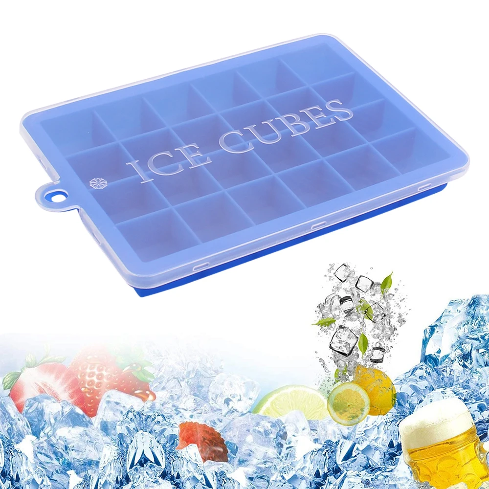 Ice Mould 24 Grids Reusable Silicones Molds Ice Cube Tray Ice Maker For Cold Drinks Whiskey Cocktails for Kitchen Tool