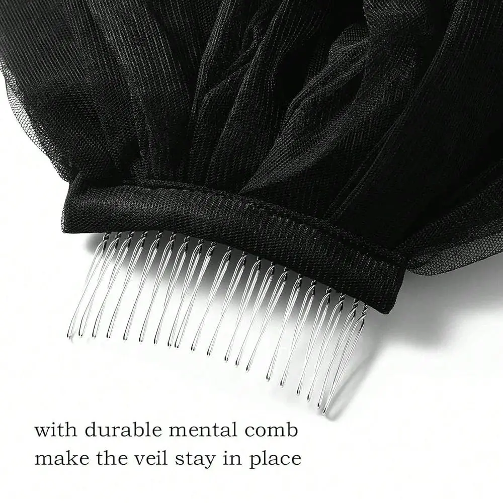 Veil Lace Long Wedding Funeral Veils Brides Veils With Comb Fingertip Mourning Halloween Veil For Women