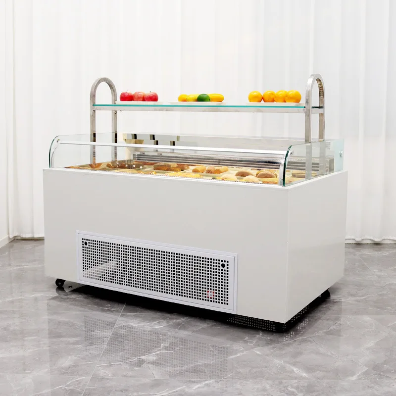 Air Cooling Open Front Sandwich Cabinet Custom Commercial Refrigerated Display Case for Sushi Pastries Fresh Food