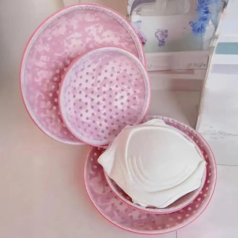 

Anti-Deformation Underwear Washing Bags Mesh with Zipper Bra Washing Protector Round Anti Wrinkle Brassiere Laundry Bag