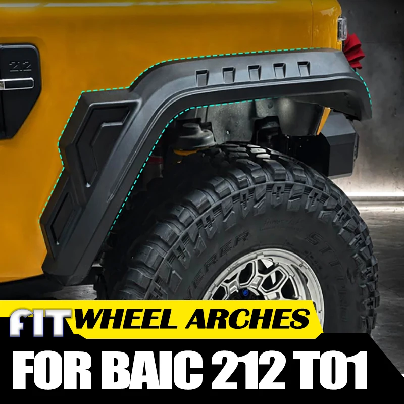 Car Wide Body Wheel Arches Fit for BAIC 212 T01 2024 2025 2026 Modified ABS Car Knight Kit Off-road Wheel Arch Accessories