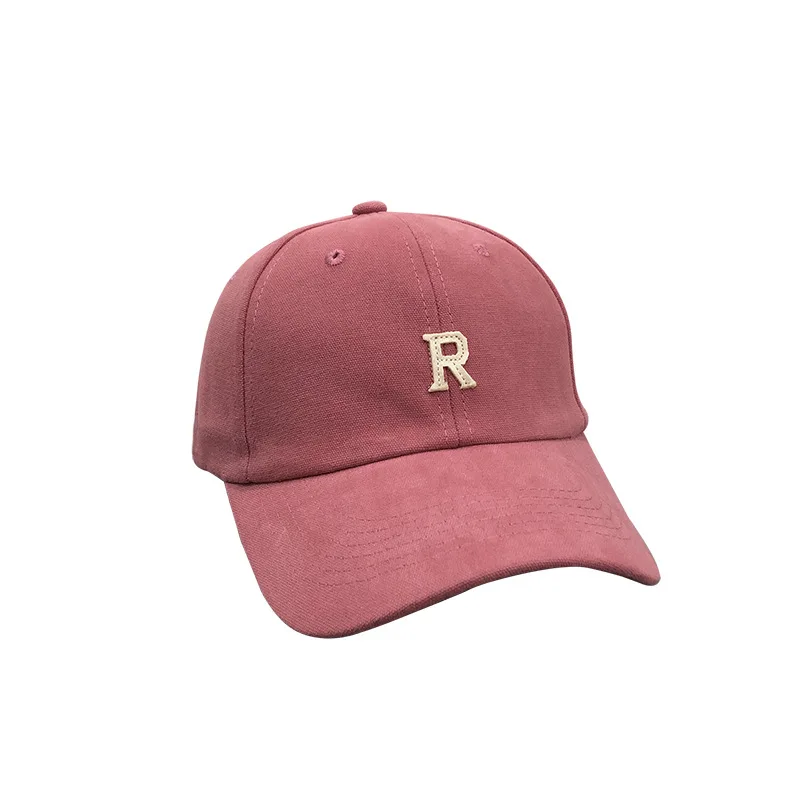 Plum colored hat,female spring,summer,Korean version,versatile ins,baseball cap,fashionable sunscreen patch,R-letter cap