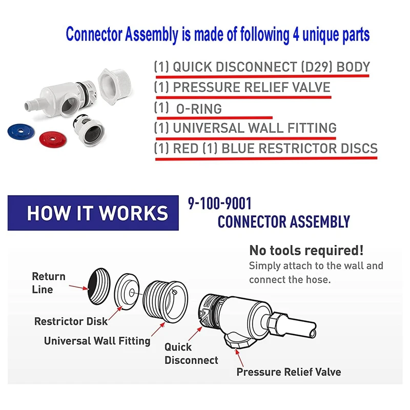 Pembersih kolam renang Universal, pembersih dinding UWF rakitan konektor 9-100-9001 untuk zodiak Polaris 280 380 3900 pembersih kolam