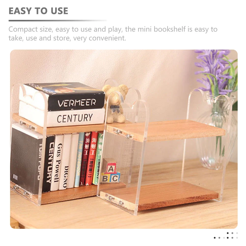 Miniature Storage Rack House Furniture Book Shelf Kitchen Miniatures Bookshelf Desktop