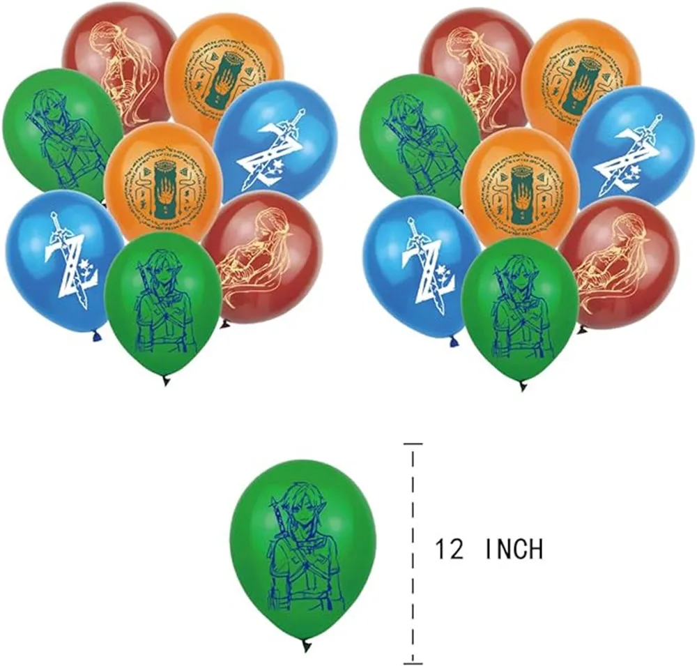 Fontes do partido do aniversário para Zelda, Topper do bolo, Banner do aniversário, 24 Cupcake Toppers, 16 Balões